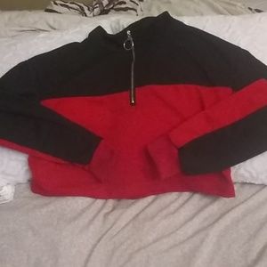 Mid neck ziped crop top